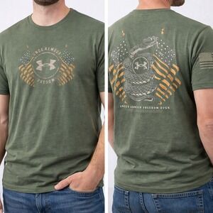 NEW Under Armour Men's Freedom Snake Short-Sleeve T-Shirt Large Olive Green #785
